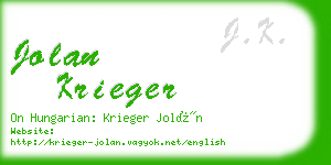 jolan krieger business card